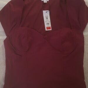 Garage Sweetheart ss bustier top in Red Plum